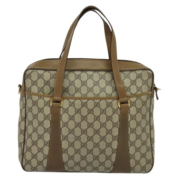 GUCCI GG Supreme Web Sherry Line Bag PVC 2way Beige Gold 40 02 015 Auth yk18574 - Picture 3 of 14